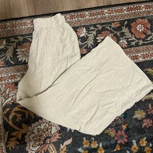 Cream Wide Leg Pants